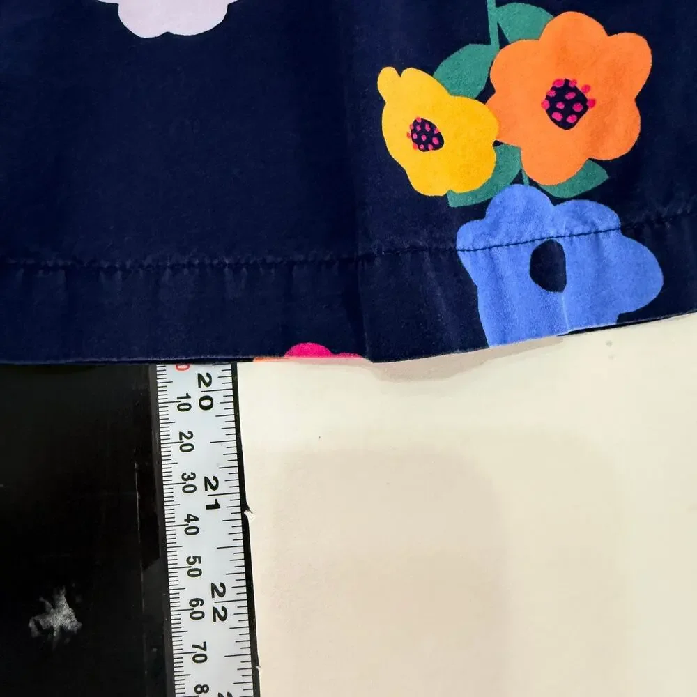 Hanna Andersson Colorful Bright Floral Tunic Top 8 Long sleeve Navy Blue